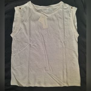 Charter Club Women Linen White Sleeveless Top Blouse Size 2XL NWT